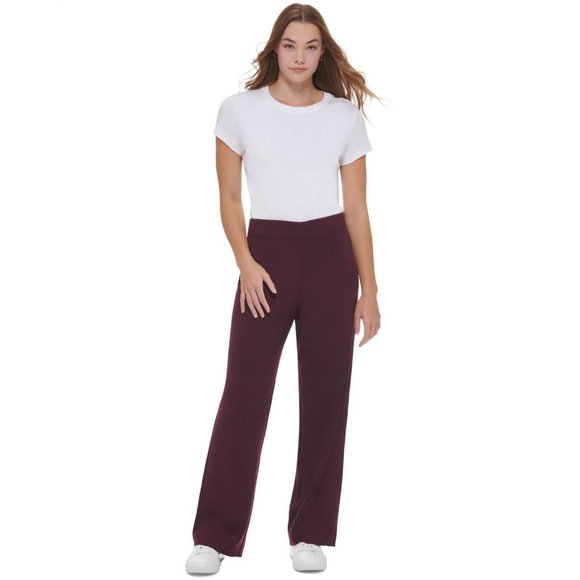 NWT Calvin Klein Women's Wide Leg Sweater Pants M2XQK740 M Aubergine Purple - Picture 4 of 5